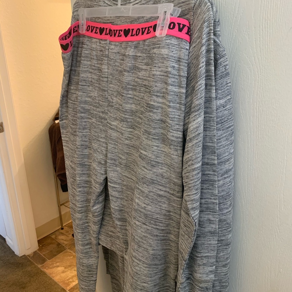 Love pink pajamas (long john style)